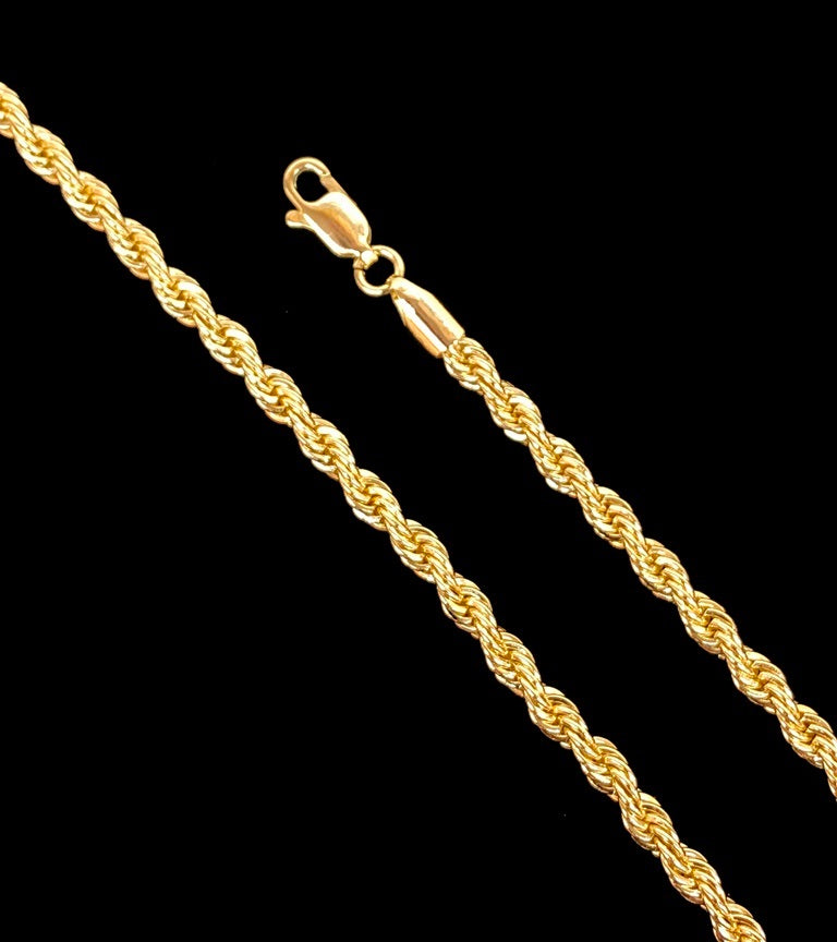 18K Gold Filled 4mm Rope Chain (Pack of 6)